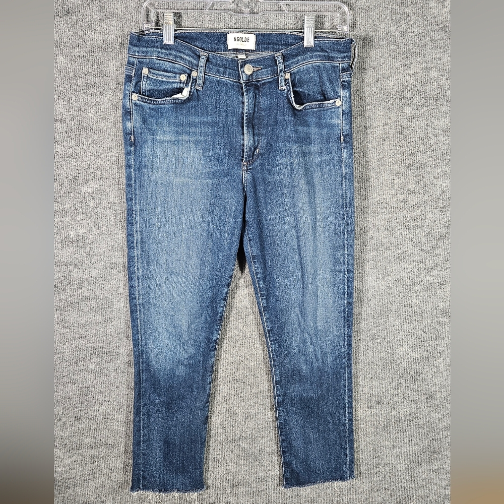 AGOLDE Women's Size 30 Sophie High Rise Raw Hem Skinny Jeans